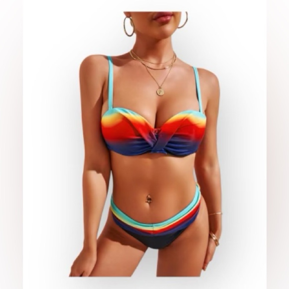 FARYSAYS Padded Push Up Two Piece Bikini Swimsuit NWT